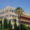 Stunning exterior view of the Hilton Imperial Hotel with vibrant balconies in Dubrovnik.