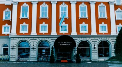 Exterior view of Stora Hotellet in Jönköping, Sweden showcasing classic architecture.