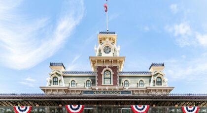 Capture of the iconic Magic Kingdom entrance at Disney World, Bay Lake, Florida.